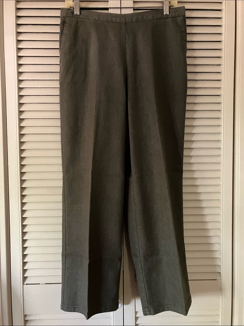 Alfred Dunner 14P Olive Green Straight-Leg Trousers